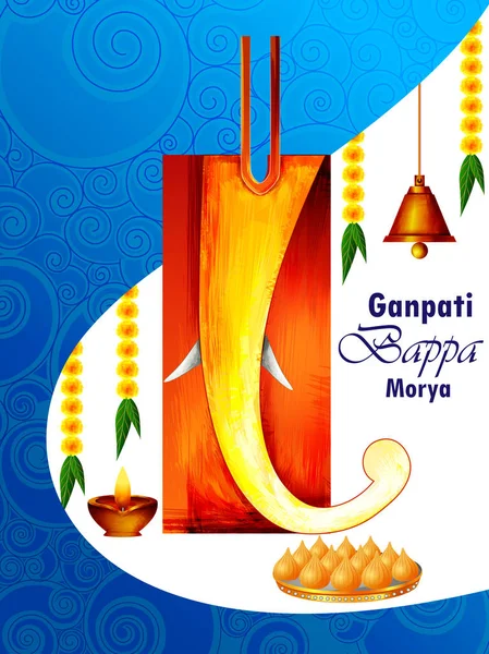 Lord Ganapati para Happy Ganesh Chaturthi fundo do festival —  Vetores de Stock