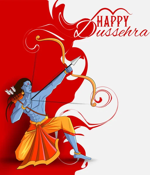 Lord Rama killing Ravana in Happy Dussehra festival of India — Stock Vector