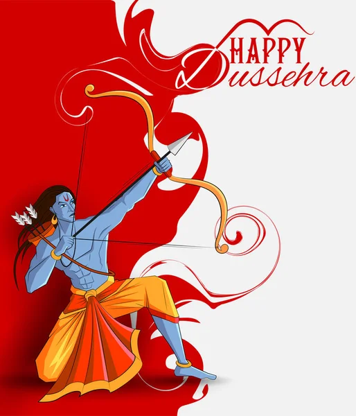 Heer Rama doden Ravana in Happy Dussehra festival van India — Stockvector