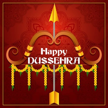 Hindistan 'ın mutlu Dussehra festivali için Lord Rama' nın yayı ve oku.