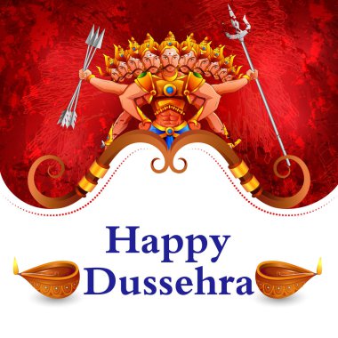 Ravana mutlu Navratri Dussehra Festivali'nde Hindistan