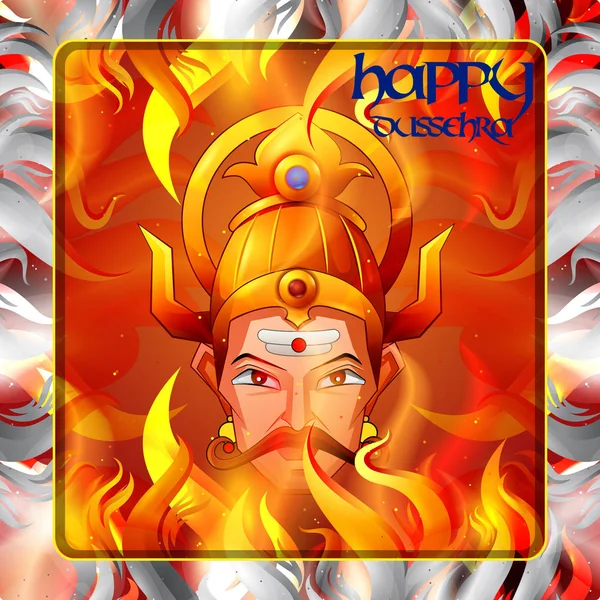 Ravana in Happy Navratri Dussehra festival of India — Stock Vector
