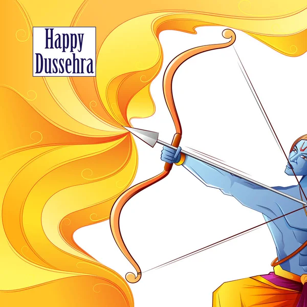 Tanrı Rama Ravana Hindistan'ın mutlu Dussehra Festivali öldürmek — Stok Vektör