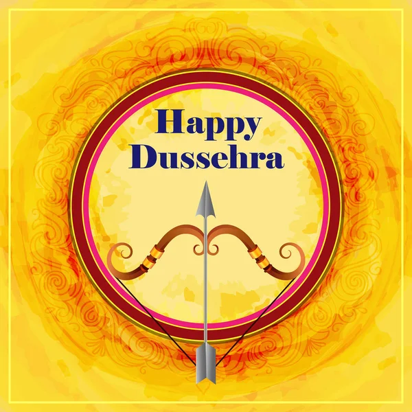 Boog en pijl van Lord Rama voor Happy Dussehra festival van India — Stockvector