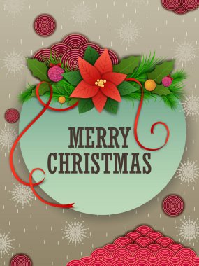 Neşeli Noel ve mutlu yeni yıl mevsim selamlar arka plan