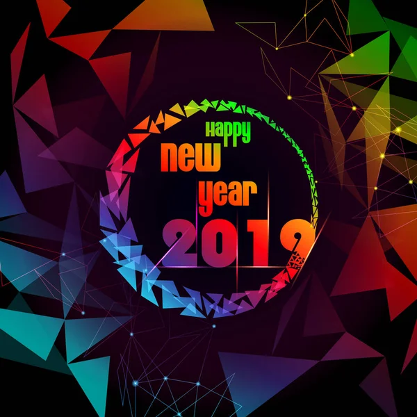 Φόντο Χαιρετίσματα εποχές για ευτυχισμένο το νέο έτος 2019 — Διανυσματικό Αρχείο