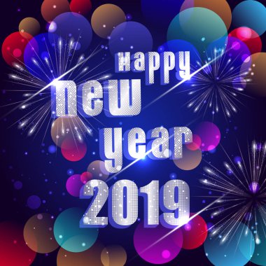 Mutlu yeni yıl 2019 için mevsim selamlar arka plan