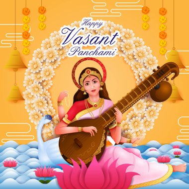 Vasant Panchami Saraswati Puja Hint Festivali arka plan