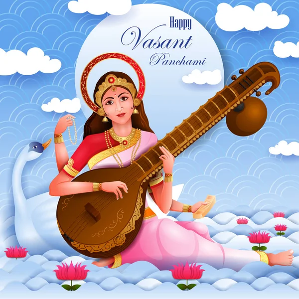 Vasant Panchami Saraswati Puja Hint Festivali arka plan