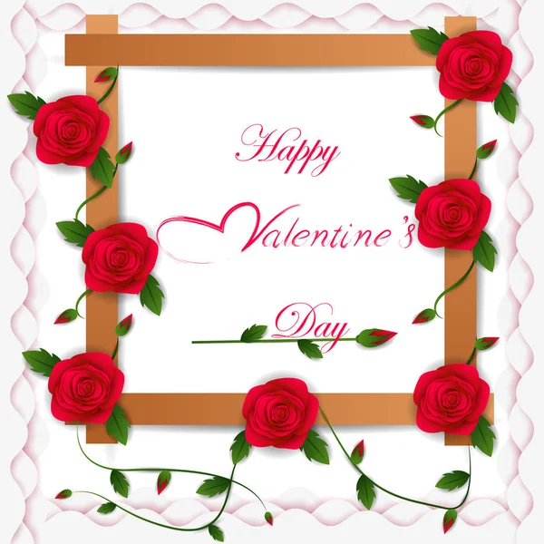 Papier geschnitten Stil glücklich Valentinstag Grüße Hintergrund — Stockvektor