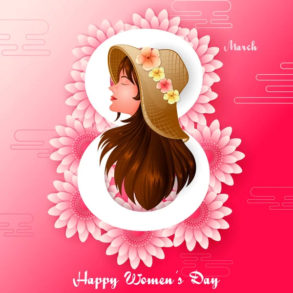 Gelukkig internationale dag van de Womens groeten wallpaper achtergrond — Stockvector