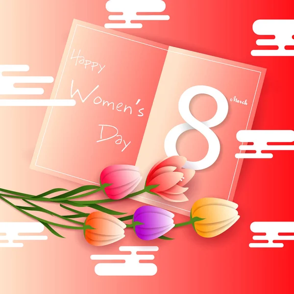 Happy International Womens Day greetings wallpaper background — Stock Vector