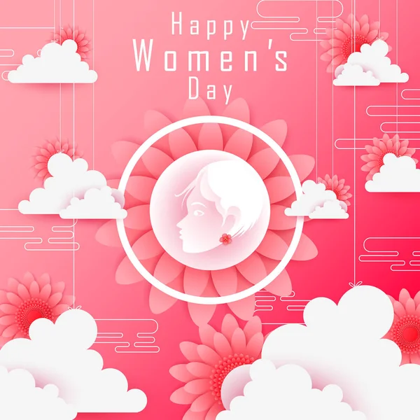 Gelukkig internationale dag van de Womens groeten wallpaper achtergrond — Stockvector