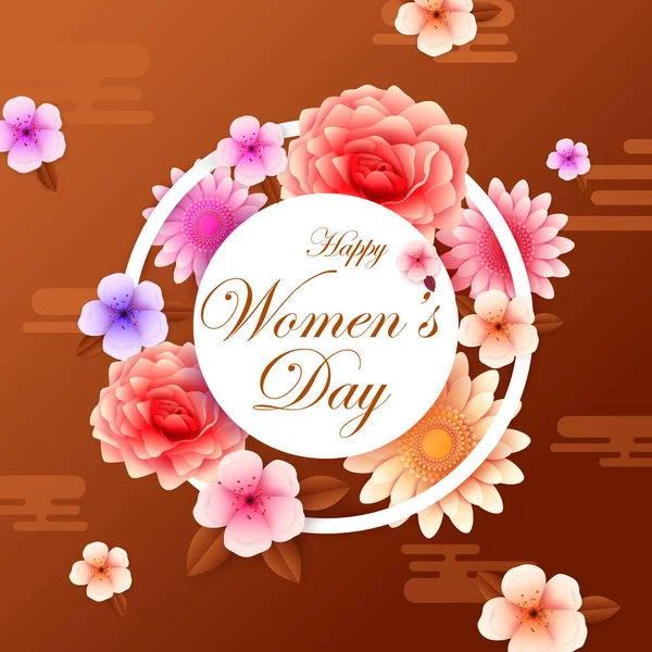 Mutlu Uluslararası Kadınlar Günü selamlar arka planına duvar kağıdı — Stok Vektör