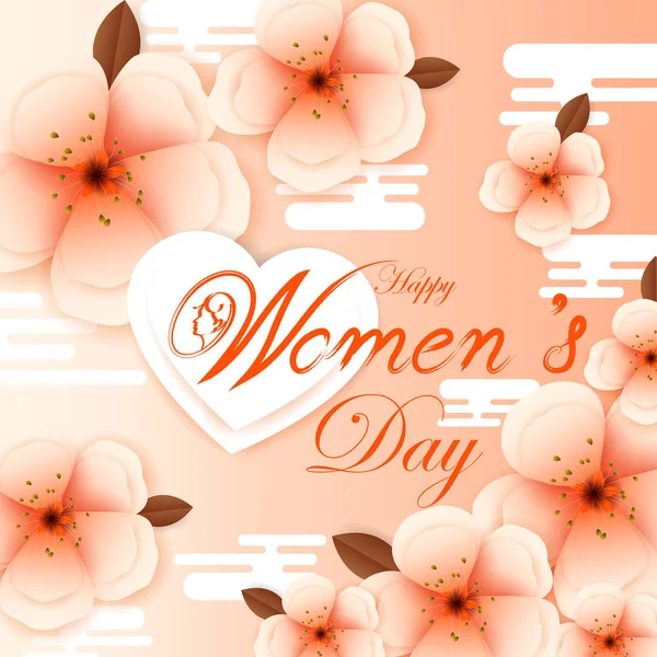 Feliz Dia Internacional das Mulheres cumprimentos fundo papel de parede — Vetor de Stock