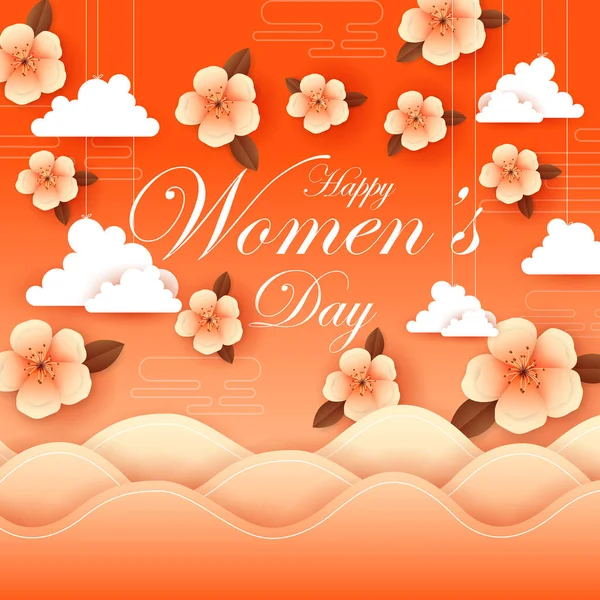 Gelukkig internationale dag van de Womens groeten wallpaper achtergrond — Stockvector