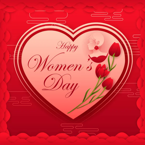 Feliz Día Internacional de la Mujer saludos fondo de pantalla — Archivo Imágenes Vectoriales