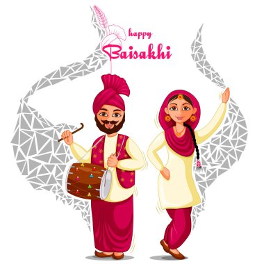 Punjab Yeni Yıl Festivali 'nin arkaplanı Vaisakhi Punjab Hindistan' da kutlandı