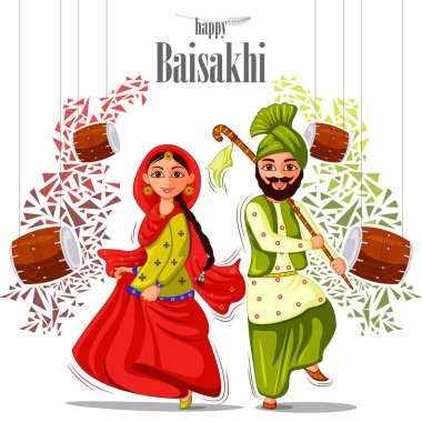 Greetings background for Punjabi New Year festival Vaisakhi celebrated in Punjab India clipart
