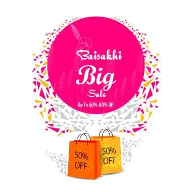 Punjabi Yeni Yıl festivali Vaisakhi için Satış ve Promosyon reklam arka plan Pencap Hindistan'da kutladı