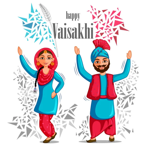 Grüße Hintergrund für Punjabi Neujahrsfest Vaisakhi in Punjab Indien gefeiert — Stockvektor