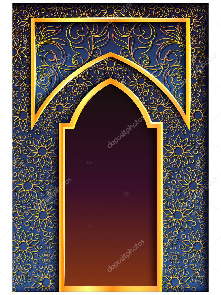 Ramadan Kareem Greetings for Ramadan background with Islamic Mosque