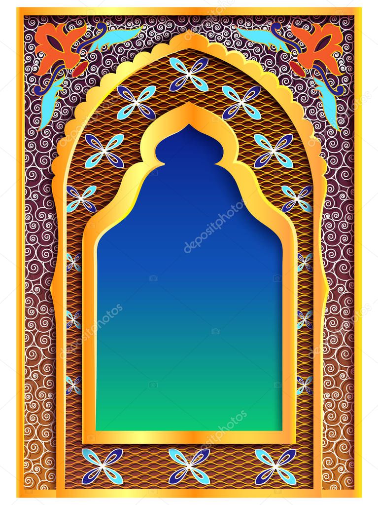 Ramadan Kareem Greetings for Ramadan background with Islamic Mosque