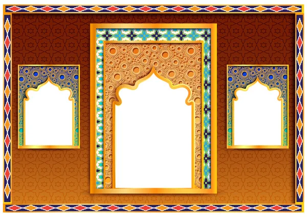 Ramadan Kareem Greetings for Ramadan background with Islamic Mosque — Stock Vector