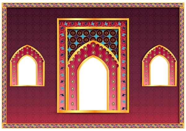 Ramadan Kareem Üdvözlet Ramadán háttér iszlám mecset — Stock Vector
