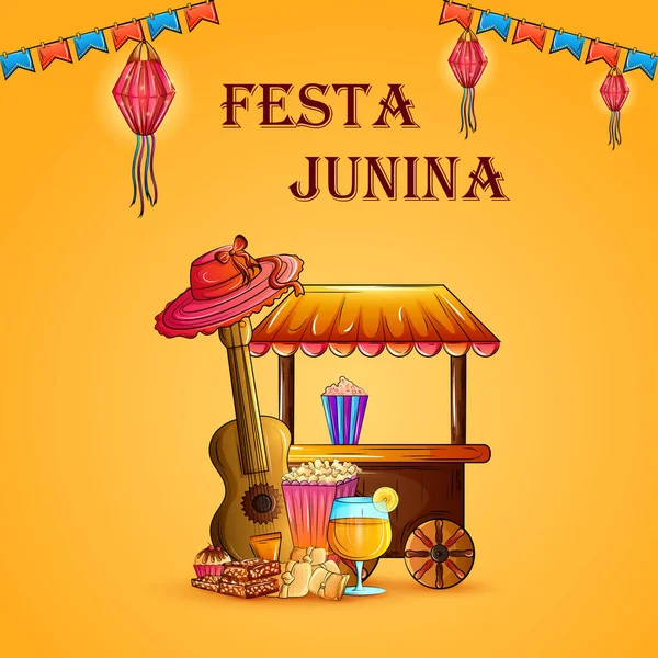 Festas Junina celebration background for traditional holiday of Brazil — Stock Vector
