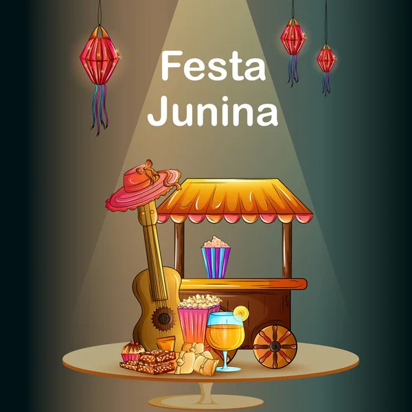 Festas Junina celebration background for traditional holiday of Brazil — Stock Vector