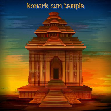 historical monument Konark Sun Temple in Puri, Odisha, India clipart