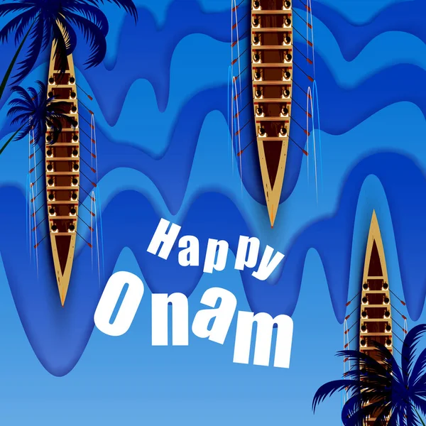 Ilustração vetorial do fundo do Festival Happy Onam de Kerala — Vetor de Stock