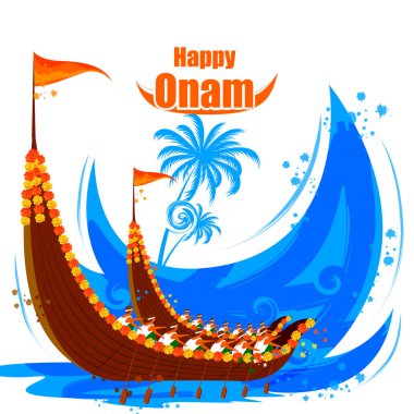 Mutlu Onam Festivali arka plan Kerala vektör çizim