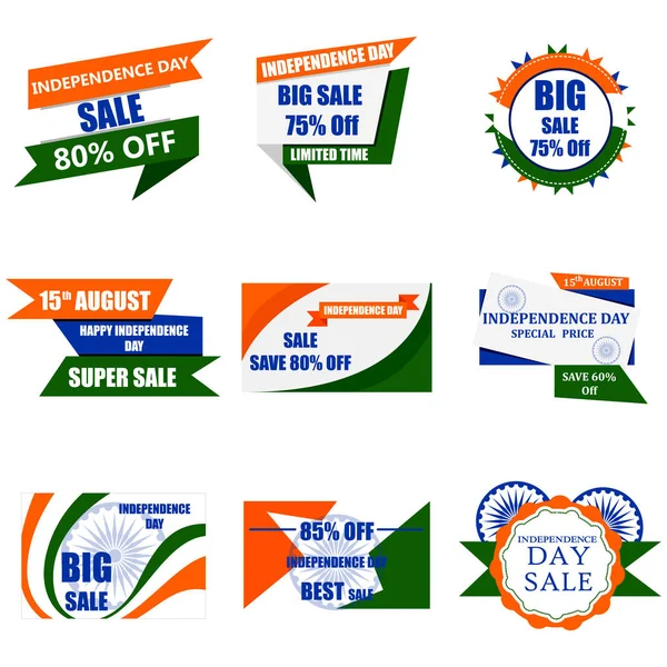 Promotion de vente et publicité pour le 15 août Happy Independence Day of India — Image vectorielle