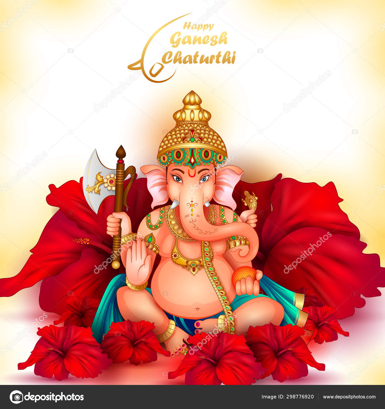 Lord Ganapati for Happy Ganesh Chaturthi festival religious banner  background Stock Vector Image by ©stockshoppe #298776920