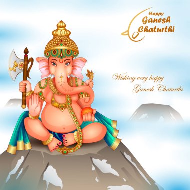 Ganapati, Mutlu Ganesh Chaturthi festivali için dini bayrak.