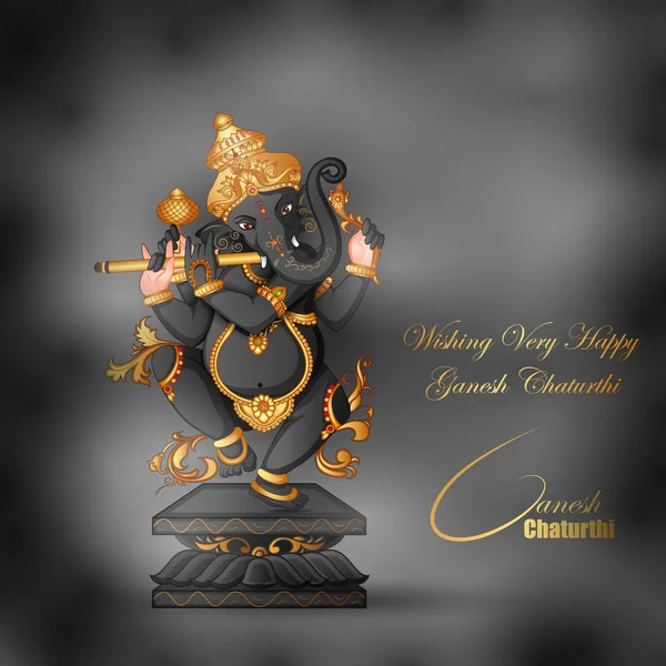 Lord Ganapati para Happy Ganesh Chaturthi festival fundo bandeira religiosa — Vetor de Stock