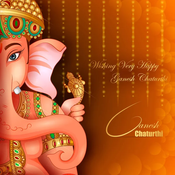 Lord Ganapati for Happy Ganesh Chaturthi festival religious banner background — Stock Vector