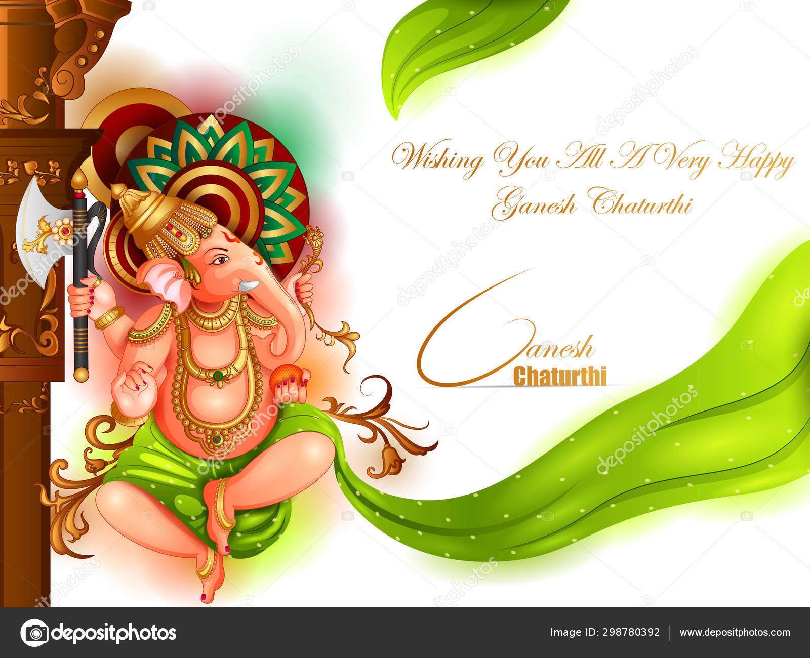 Lord Ganapati for Happy Ganesh Chaturthi festival religious banner  background Stock Vector Image by ©stockshoppe #298780392