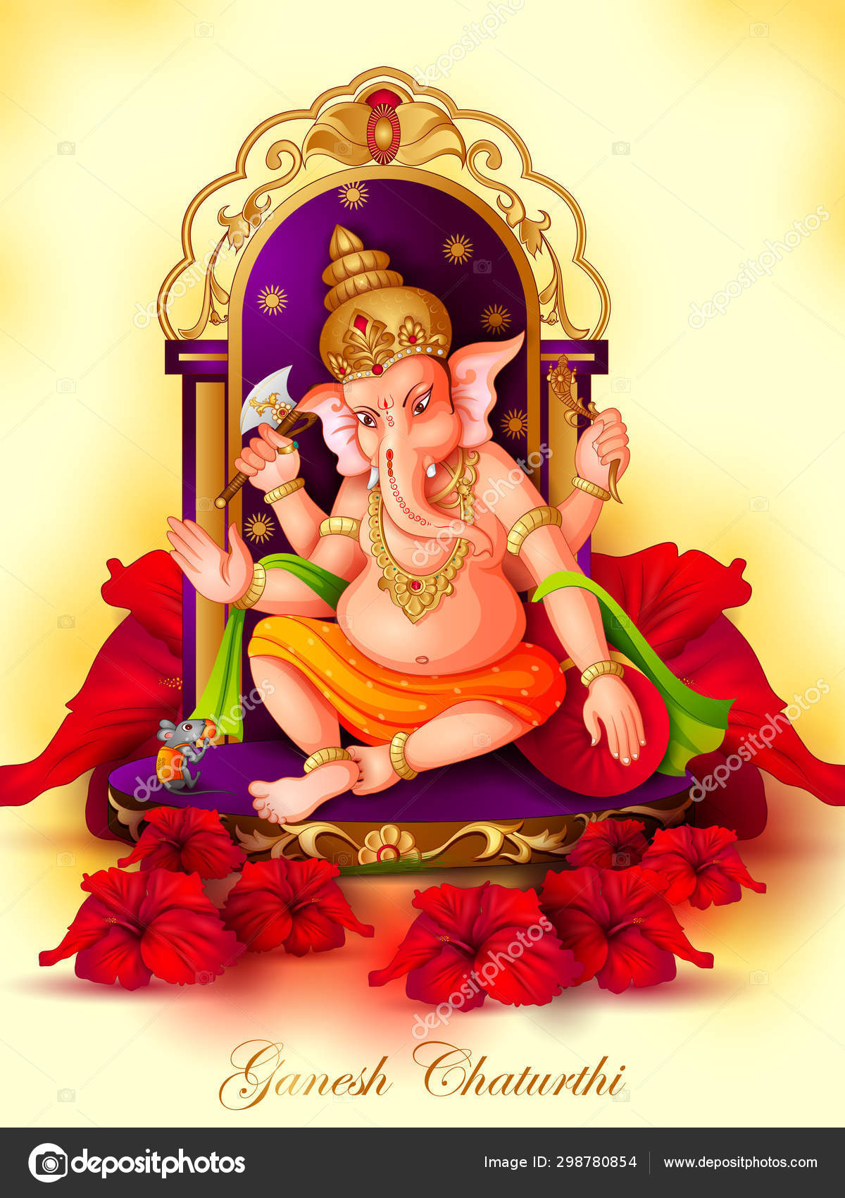 Lord Ganapati for Happy Ganesh Chaturthi festival religious banner  background Stock Vector Image by ©stockshoppe #298780854