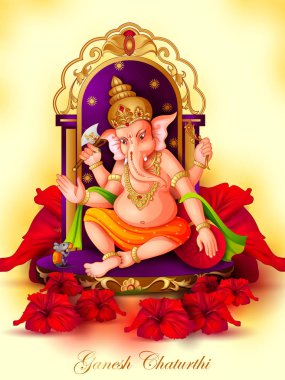 Ganapati, Mutlu Ganesh Chaturthi festivali için dini bayrak.