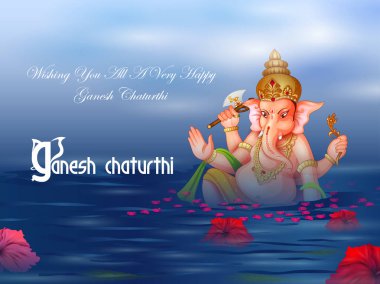 Lord Ganapati for Happy Ganesh Chaturthi festival religious banner background clipart