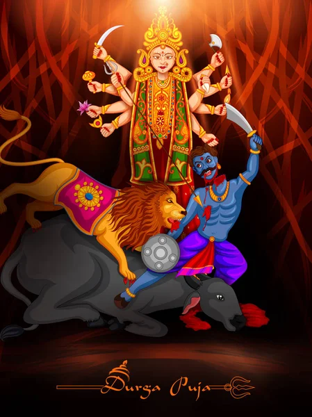 Happy Durga Puja festival fond pour l'Inde vacances Dussehra — Image vectorielle