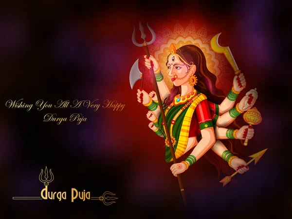 Happy Durga Puja festival pozadí pro indické svátky Dussehra — Stockový vektor