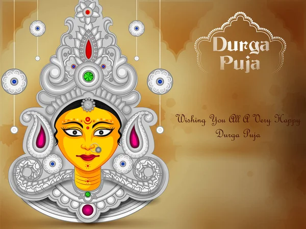 杜尔加普佳节快乐印度节日的背景杜塞赫拉 — 图库矢量图片