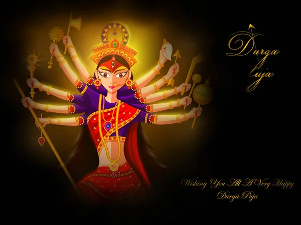 Happy Durga Puja festival fond pour l'Inde vacances Dussehra — Image vectorielle