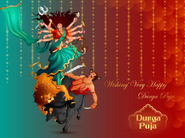 Happy Durga Puja festival achtergrond voor India vakantie Dussehra — Stockvector