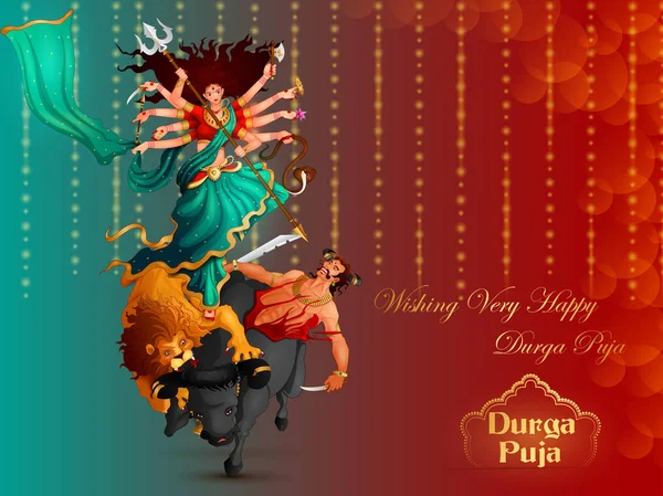 Happy Durga Puja festival pozadí pro indické svátky Dussehra — Stockový vektor