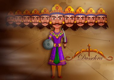 Ravana mutlu Navratri Dussehra Festivali'nde Hindistan